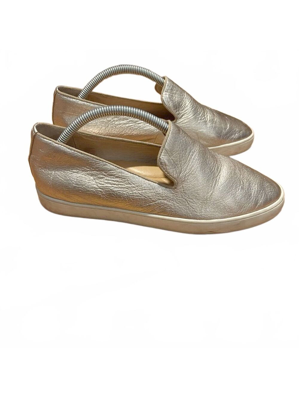 Birdies The Swift Slip-On Sneaker | Almond Toe Gold Rose Leather Loafers | Sz 8